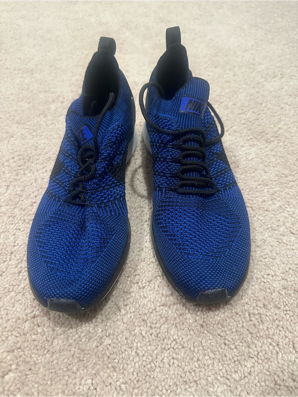 Nike Air Zoom Mariah Flyknit Racer Men's Size 8 Running Shoes Blue Black